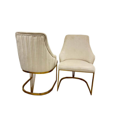 Chelmsford Velvet Dining Chair with Gold Stainless Steel Base - Premium Modern Design - UK Luxury Furniture